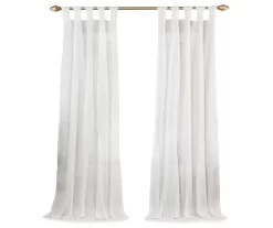 Priya White Semi-Sheer Tab Top Curtain Panel, (95") -Deco Haven Shop 810474128 4