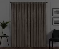 Harper Mushroom Velvet Blackout Rod Pocket Curtain Panel, (95") -Deco Haven Shop 810474941 6