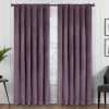 Harper Plum Velvet Blackout Rod Pocket Curtain Panel, (84")