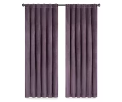Harper Plum Velvet Blackout Rod Pocket Curtain Panel, (84") -Deco Haven Shop 810475012 4