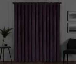 Harper Plum Velvet Blackout Rod Pocket Curtain Panel, (84") -Deco Haven Shop 810475012 6