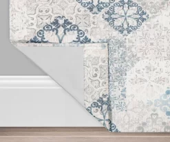 Martina Medallion Blue Blackout Grommet Curtain Panel, (108") -Deco Haven Shop 810475131 3