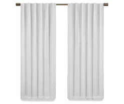 Nora White Blackout Rod Pocket Curtain Panel, (108") -Deco Haven Shop 810475189 4