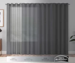 Nora White Blackout Rod Pocket Curtain Panel, (108") -Deco Haven Shop 810475189 8