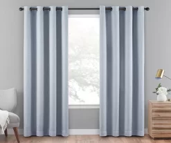 Cara Denim Blackout Grommet Curtain Panel, (84")