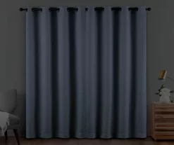 Cara Denim Blackout Grommet Curtain Panel, (84") -Deco Haven Shop 810475206 6