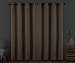 Cara Mocha Blackout Grommet Curtain Panel, (108") -Deco Haven Shop 810475210 6