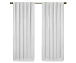 Nora White Blackout Rod Pocket Curtain Panel, (95") -Deco Haven Shop 810475266 4