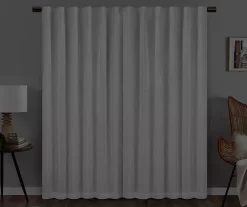 Nora White Blackout Rod Pocket Curtain Panel, (95") -Deco Haven Shop 810475266 6