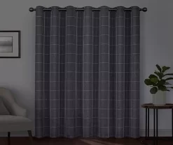 Peconic Indigo Blackout Grommet Curtain Panel, (63") -Deco Haven Shop 810475404 6