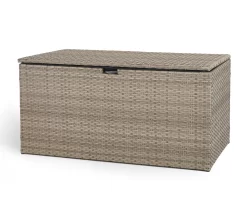 Gray 140-Gallon All-Weather Wicker Storage Deck Box
