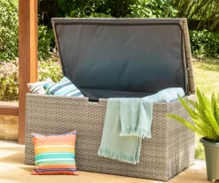 Gray 140-Gallon All-Weather Wicker Storage Deck Box 11 Gray 140-Gallon All-Weather Wicker Storage Deck Box -Deco Haven Shop 810477588 A0 3
