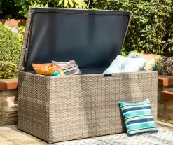 Gray 140-Gallon All-Weather Wicker Storage Deck Box 12 Gray 140-Gallon All-Weather Wicker Storage Deck Box -Deco Haven Shop 810477588 A0 4