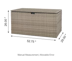 Gray 140-Gallon All-Weather Wicker Storage Deck Box 15 Gray 140-Gallon All-Weather Wicker Storage Deck Box -Deco Haven Shop 810477588 A0 8