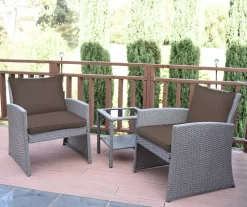 Mirabelle 3-Piece Cushioned Patio All-Weather Wicker Chat Set -Deco Haven Shop 810478139