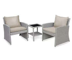 Mirabelle 3-Piece Cushioned Patio All-Weather Wicker Chat Set -Deco Haven Shop 810478140 8
