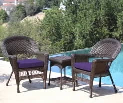 Espresso 3-Piece Cushioned Patio All-Weather Wicker Chat Set 26 Espresso 3-Piece Cushioned Patio All-Weather Wicker Chat Set -Deco Haven Shop 810478262
