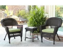 Espresso 3-Piece Cushioned Patio All-Weather Wicker Chat Set 38 Espresso 3-Piece Cushioned Patio All-Weather Wicker Chat Set -Deco Haven Shop 810478266 1