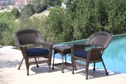 Espresso 3-Piece Cushioned Patio All-Weather Wicker Chat Set 29 Espresso 3-Piece Cushioned Patio All-Weather Wicker Chat Set -Deco Haven Shop 810478270