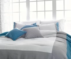 Vittorio Teal & Gray Comforter Set -Deco Haven Shop 810485246 810485247 3