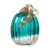 5" Turquoise Crackle Glass Pumpkin