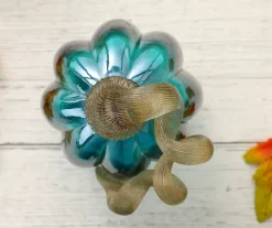 5" Turquoise Crackle Glass Pumpkin -Deco Haven Shop 810491567 A0 4
