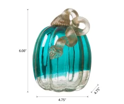 5" Turquoise Crackle Glass Pumpkin -Deco Haven Shop 810491567 A0 6