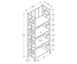 Black Square 4-Shelf Bookcase -Deco Haven Shop 810502794 3