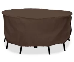 96" Mocha Heavy Duty Round Patio Set Cover