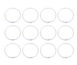 Chrome O-Ring Shower Curtain Rings, 12-Count -Deco Haven Shop 810504079 3