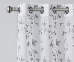 Broyhill Cassandra Floral Sheer Grommet Curtain Panel Pair -Deco Haven Shop 810507479 3