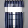 Chambray Blue Valance & Tier 3-Piece Curtain Set