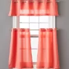 Coral Tucker Valance & Tier 3-Piece Curtain Set