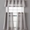 Gray Tucker Valance & Tier 3-Piece Curtain Set