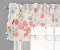 Maggie Floral Valance & Tier 3-Piece Curtain Set -Deco Haven Shop 810511411 1