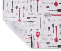 Utensils Print Valance & Tier 3-Piece Curtain Set -Deco Haven Shop 810511417 2