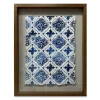 Framed Blue & White Printed Fabric, (14" X 18")