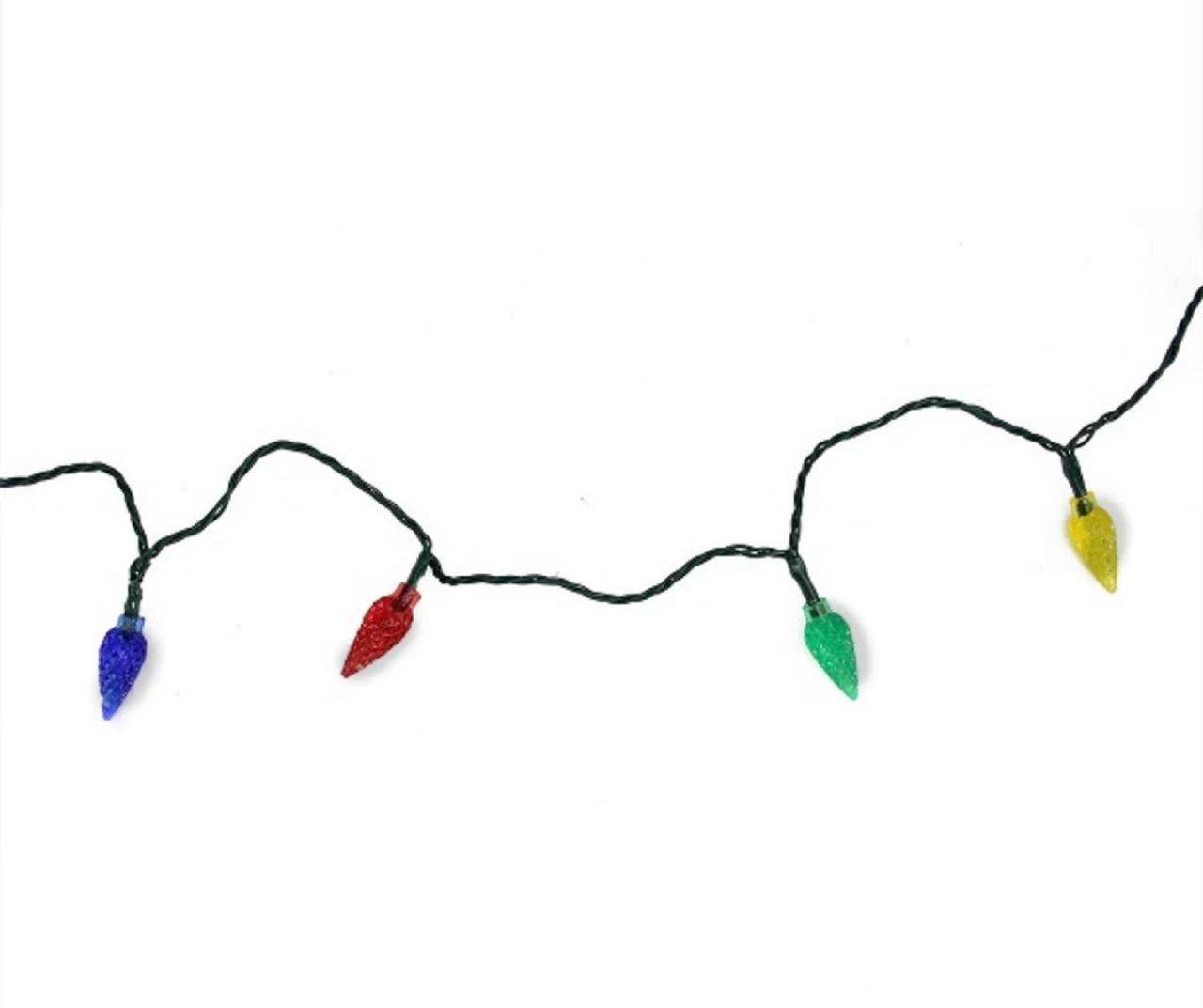 Multi-Color Faceted LED Light Set On Green Wire, 10-Lights 2 Multi-Color Faceted LED Light Set On Green Wire, 10-Lights - Image 2
