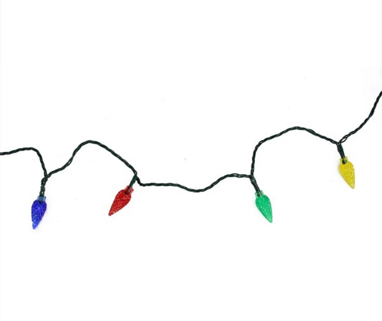 Multi-Color Faceted LED Light Set On Green Wire, 10-Lights 3 Multi-Color Faceted LED Light Set On Green Wire, 10-Lights - Image 3