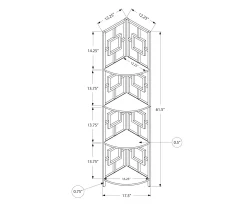 White Square 4-Shelf Corner Bookcase 7 White Square 4-Shelf Corner Bookcase -Deco Haven Shop 810512902 3
