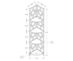 Espresso Square 4-Shelf Corner Bookcase 7 Espresso Square 4-Shelf Corner Bookcase -Deco Haven Shop 810512903 3
