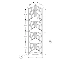 Dark Taupe Square 4-Shelf Corner Bookcase -Deco Haven Shop 810512904 3