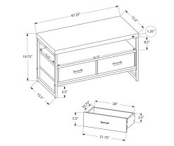 48" Dark Taupe 2-Drawer TV Stand -Deco Haven Shop 810512921 3