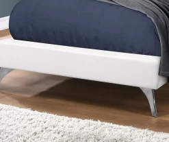 White Tufted Faux Leather Twin Upholstered Platform Bed -Deco Haven Shop 810512926 4