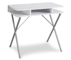 Silver & White Writing Desk
