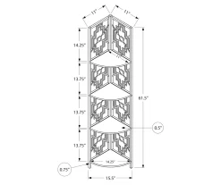 Monarch Geometric 4-Shelf Corner Bookcase -Deco Haven Shop 810512945 3