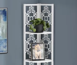 Monarch Geometric 4-Shelf Corner Bookcase -Deco Haven Shop 810512945 4