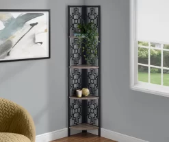Monarch Geometric 4-Shelf Corner Bookcase -Deco Haven Shop 810512947 1