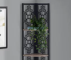 Monarch Geometric 4-Shelf Corner Bookcase -Deco Haven Shop 810512947 4