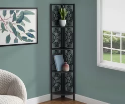 Monarch Geometric 4-Shelf Corner Bookcase -Deco Haven Shop 810512948 1